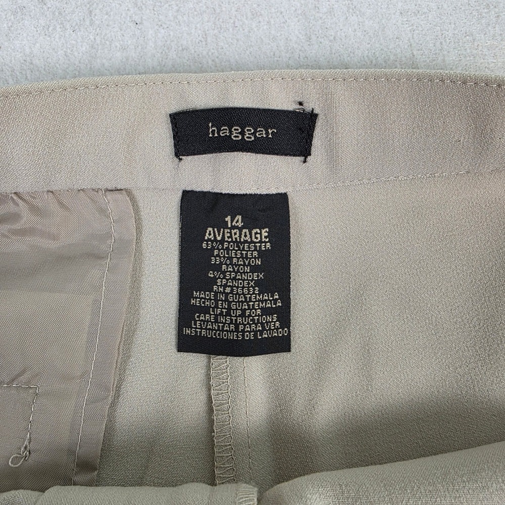Haggar Women 14 Average Dress Pants Beige New Straight Leg Comfort Stretch - Picture 6 of 11